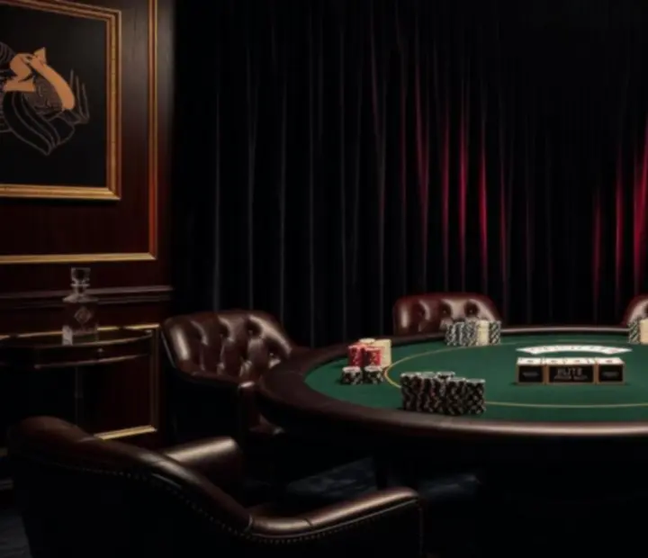 Wyrafinowana scenografia i oświetlenie na luksusowym wieczorze pokerowym